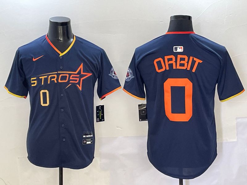 Men Houston Astros #0 Orbit Drak Blue Three generations Joint Name 2025 Nike MLB Jersey style 11
